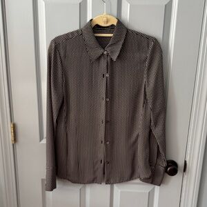 Black and White Polka Dot Button-Up Shirt